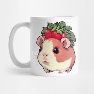 cute guinea pig with strawbeerys on head Mug